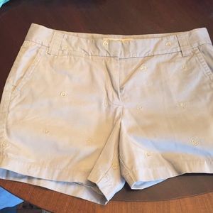 Jcrew embroidered khaki shorts